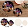thumbnail image 4 of SKYSONIC Pumpkin Witches Halloween Pot Holders Trivets, 2 Pcs Heat Resistant Trivets, Cotton Thread Weave Mats for Hot Pads Pans Pot Bowl Teapot for Kitchen Decor, 4 of 7