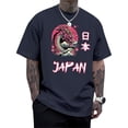 thumbnail image 2 of jowamay Japanese Shirts for Men Dragon Japan Print Short Sleeve Crew Neck T Shirt Cotton Beach Tops for Vacation, 2 of 7