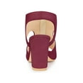 thumbnail image 2 of BLISSFUL STEP Women's Front Zipped Gladiator Chunky Heels Slingback Sandals Burgundy (Size 8.5), 2 of 7