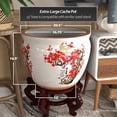 thumbnail image 4 of Red Lantern Large 20" Cherry Blossom Porcelain Fishbowl Planter, 4 of 6