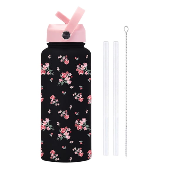 Kid 32oz Water Bottle with Straw Lid - Portable Large Capacity Insulated Stainless Steel Water Bottles for Kids Girls - Travel Cup for School Sports