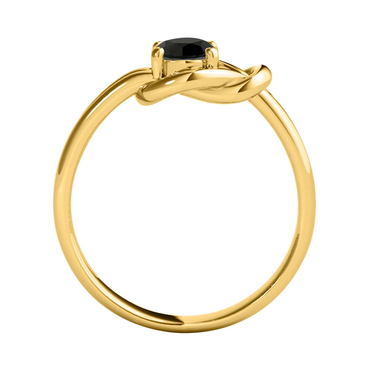 MauliJewels 1.00 Carat Natural Black Diamond Engagement Ring for Women | Round Black Diamond Solitaire | 14K White Gold, Rose Gold, Yellow Gold | Statement Bridal Ring