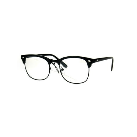 Mens Classic Horned Half Rim Hipster Nerdy Retro Eye Glasses All (Best Quality Glasses Frames)