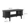 thumbnail image 3 of Modway Cadence Moderne Mi-Siècle Capuchons de Pieds Réglables Table Basse Ovale en Bois, Noir, 3 of 9