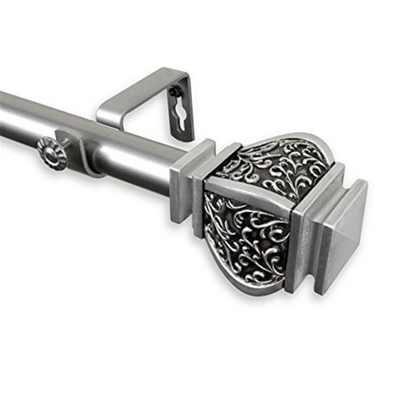 Decorative Window Curtain Rod - Tension Rod, Satin Nickel Finish, Adjustable Length, Home Decor Hardware