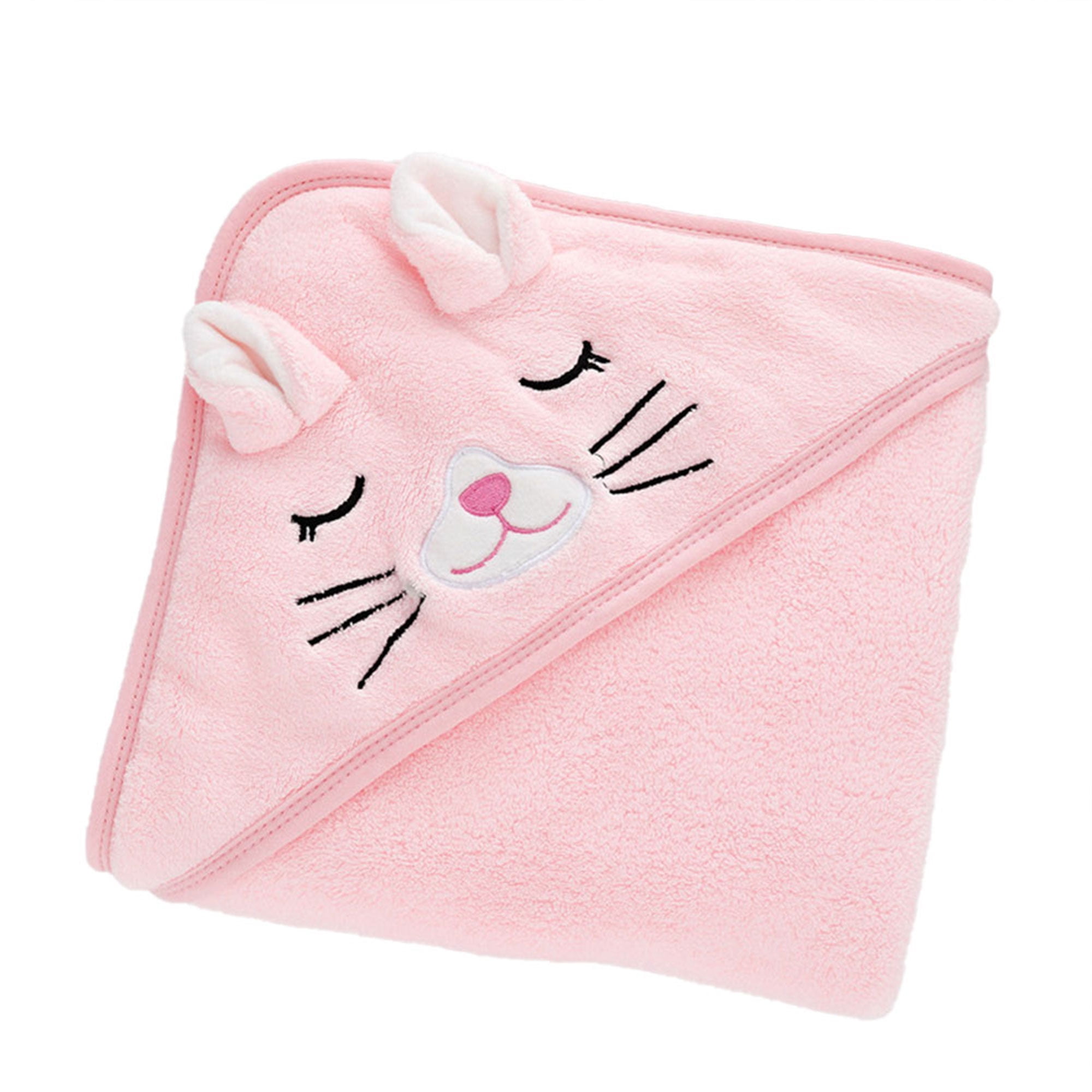 Hooded Baby Towel, Soft Coral Fleece Animal Bath Blankets for Newborn Girls  Boys, Baby Wrap Towel Washcloth 