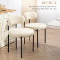 thumbnail image 4 of HOMCOM Dining Chairs Set of 2 Kitchen Chairs with Steel Legs, Beige, 4 of 10