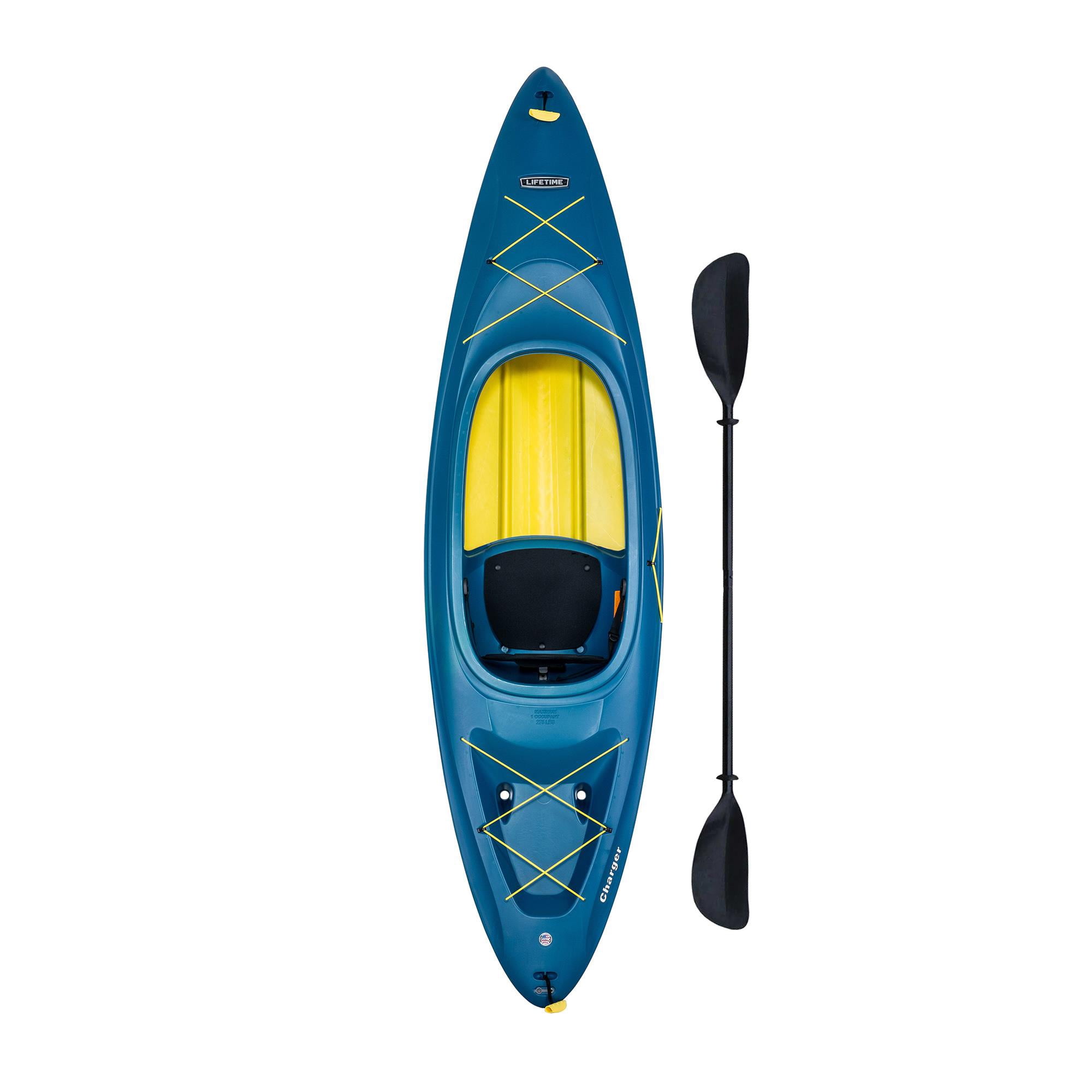 (2 pack) Lifetime Charger 10 ft Sit-Inside Kayak with Paddle, Seaside Dualtone (91349)