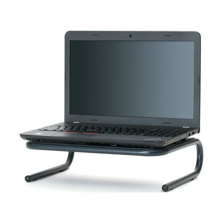 Mind Reader - Monitor Stand, Ventilated Laptop Riser, Desktop Organizer, Metal, 14.5"L x 11.25"W x 4.25"H, Set of 2 - Black