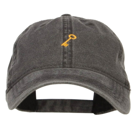 Mini Key Embroidered Washed Cap - Black OSFM