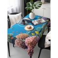 thumbnail image 2 of Funny Diving Panda Rectangle Tablecloth, Ocean Sea Coastal Coral Fish Marine Life Waterproof & StainResistant Tablecloth, Washable Oil-proof Table Cover for Dining/Party/Wedding/Buffet 54x108 In, 2 of 9