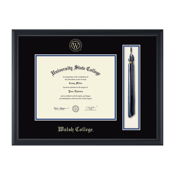 Framerly - Walsh Tassel Diploma Frame In Black Moulding