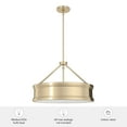 thumbnail image 7 of Hunter - Capshaw 5-light Alturas Gold, Large Pendant Light, Dimmable, Formal Style, Drum Shaped, for Bedrooms, Dining, Living Rooms - 19611, 7 of 7