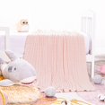 thumbnail image 7 of Ntbay 100% Cotton Cable Knit Toddler Blanket, Soft Warm Unisex Baby Blanket for Crib, 30"x40", Baby Pink, 7 of 7