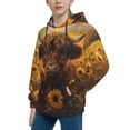 thumbnail image 2 of Daiia Cute Cow Sunflower Field for Boys Fashion Hoodies & Sweatshirts with Kangaroo Pocket,Hooded Sweatshirt for Kid, Breathable& Moisture Wicking-Large, 2 of 6