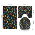 thumbnail image 3 of Black Colorful Dinosaurs Silhouette Pattern Bathroom Rugs Sets 3 Piece,Toilet Cover Set,Absorbent Non Slip Bathroom Mats Sets with U-Shaped Contour Rug Toilet Rug Set, 3 of 5