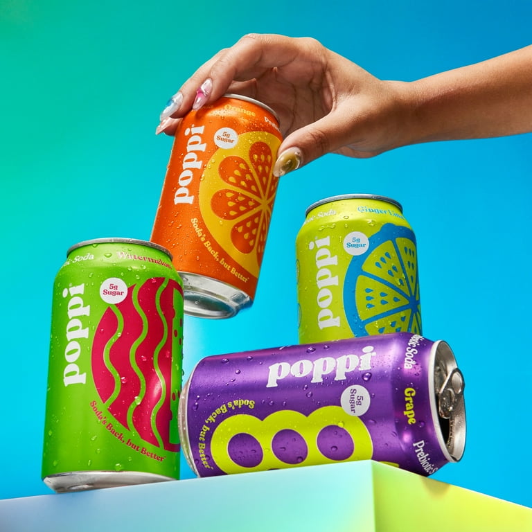poppi, Prebiotic Soda, 12 oz, Beach Party Variety Pack 12 Pack