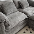 thumbnail image 4 of Modern Chenille Fabric Oversized Double Sofa with Footstool (76.77*29.53*31.10inch), 4 of 23