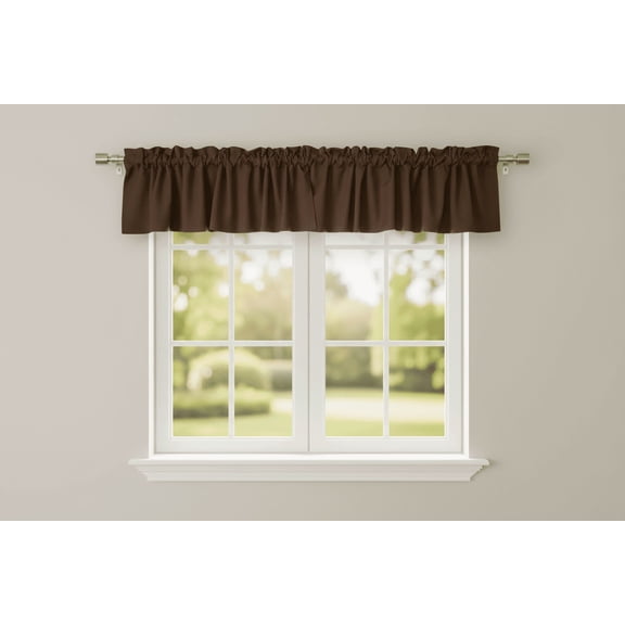 Solid Poplin Window Valance 58" Wide Chocolate Brown