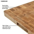thumbnail image 5 of Farberware 16-Inch Endgrain Rubberwood Cutting Board with Deep Juice Groove - Reversible Wooden Charcuterie Board for Chopping, Serving, Everyday Use with Finger Grooves for Easy Carrying, 5 of 6