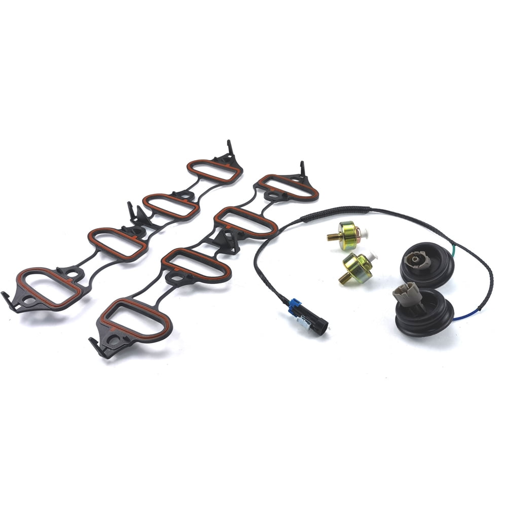 12601822,213-3521,89060413 Dual Knock Sensors with Wiring Harness and Intake Manifold Gasket Kit Fits For Chevrolet Silverado Avalanche Tahoe, GMC Sierra Yukon, Cadillac Hummer LS1 LQ4 6.0L 5.3L 5.7L