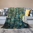 thumbnail image 2 of Shiartex Peacock Feathers Soft Cozy Printed Blanket & Throw for All Seasons - Flannel Material - Lightweight & Anti-Wrinkle - Perfect Gift 40x50in, 2 of 6