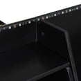 thumbnail image 5 of Harper & Bright Designs Full Over Full Floor Bunk Bed with Drawers & LED Lights, Solid Wood Full Size Bunk Bed Frame with Storage Shelves Bookcase and Charging Station for Bedroom Dormitory, Black, 5 of 20