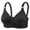 Black, variant on GERsome Front Closure Bras for Women Wireless Snap Comfort Full Coverage Seamless Supportive Bralettes Gray L