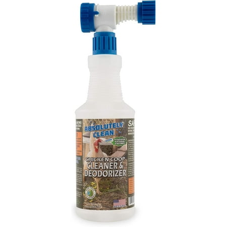 UPC: 0728620907690 | Absolutely Clean Chicken Coop Cleaner and Deodorizer  Veterinarian Approved  Powerful  Natural Enzyme Cleaner Safely Eliminate Tough Messes and Odors  Made in Colorado 32oz Bottle w/ Garden Sprayer