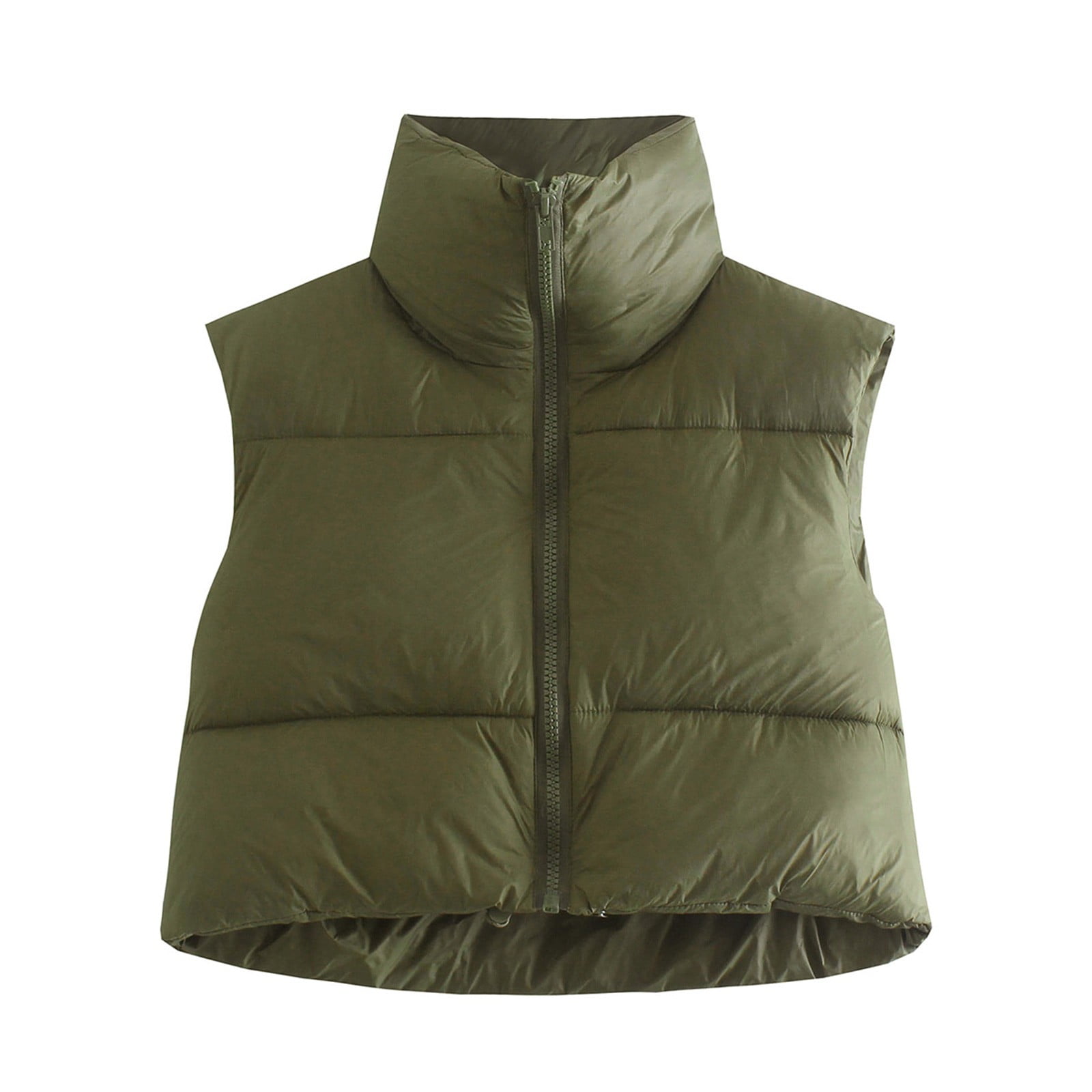 Womens Winter Crop Vest Lightweight Puffer Jackets Sleeveless Zipper Warm Outerwear Puffer Vest