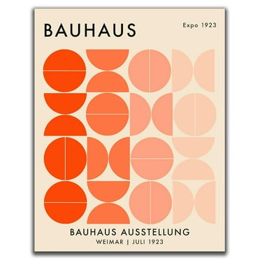 K&L Design Co: Abstract Wall Art Decor - 11x14" Art Prints Unframed - BAUHAUS Orange
