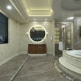 thumbnail image 3 of 28 Inch Backlit Round LED Wall Mirror, Frameless LED Anti-Fog Bathroom Vanity Mirror, Dimmable 3 Colors, Memory Function, 3 of 10