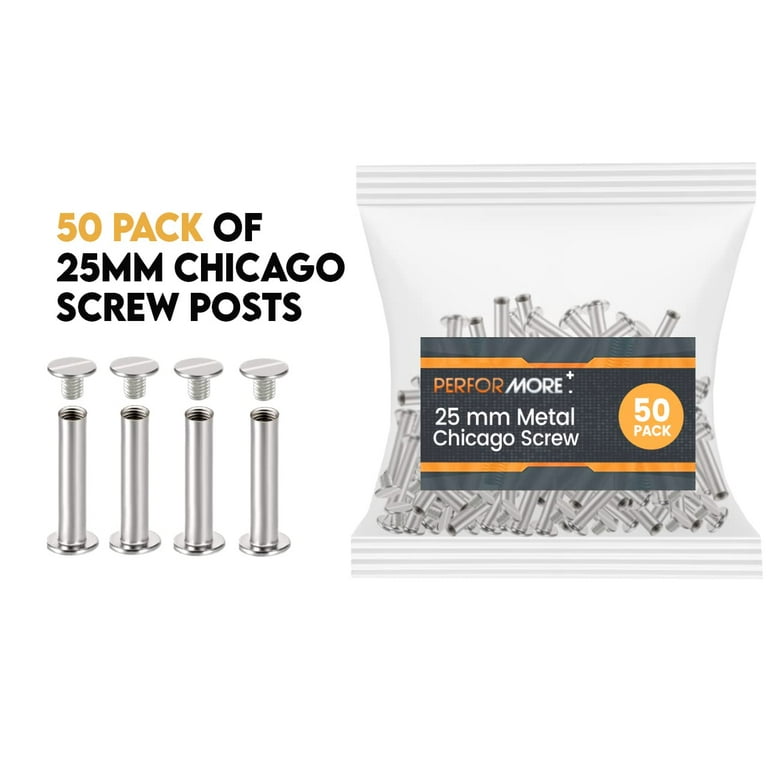 90 Sets Chicago Screws Assorted Kit 6 Sizes of Round Flat Head