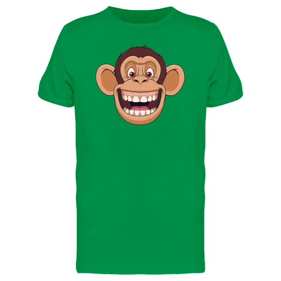 Funny Chimpanzee Head Smiling Tee Men's -Image by Shutterstock
