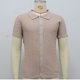 thumbnail image 4 of Playera Elvqul Hombre Manga Corta Liso Casual Caqui Abotonada Solapa Algodón, 4 of 8