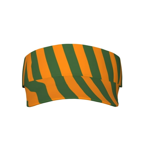 Orange Green Stripe Sports Sun Visor Hats Adjustable Sun Visor Caps For Women And Men