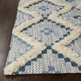 thumbnail image 3 of Superior Evren Hand-Tufted Cotton/Wool Textured Geometric Cerulean/Dark Denim Farmhouse Area Rug, 3' x 5', 3 of 6