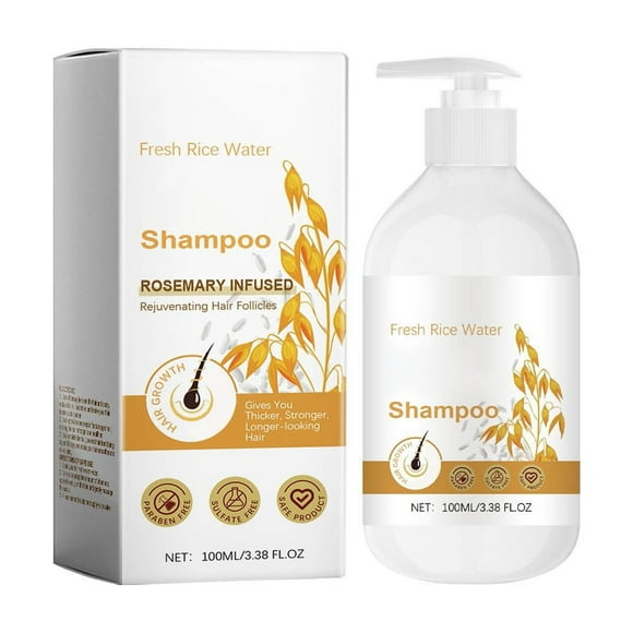 FcBaudy Hair Care Products Fermented Rice Water Shampoo With Biotin Caffeine Promote Hair Strengthen Thicker For All Hair Types 100ml Fermented rice shampoo