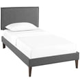 thumbnail image 3 of Modway camille Lit Plateforme en Tissu avec Pieds Carrés Fuselés, Simple, Gris, 3 of 5