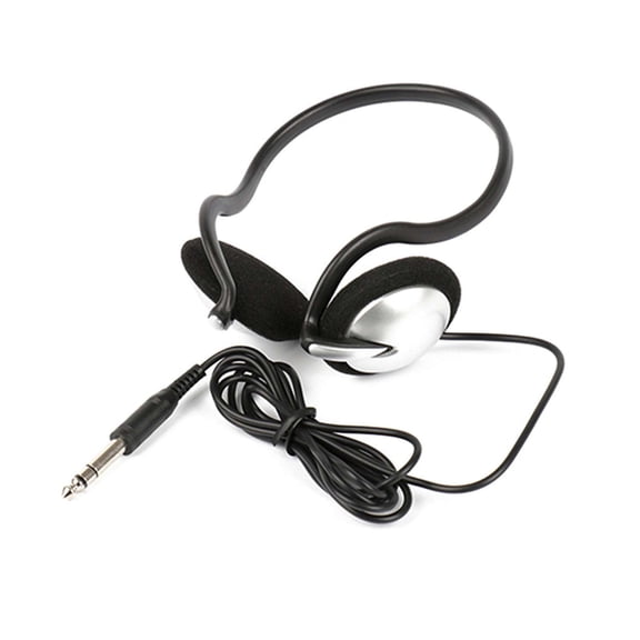 90s-Style On-Ear Headphones, Silver Retro Style, Wired 3.5mm Plug