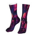 thumbnail image 6 of Gaeub Purple-Red Skull Print Sports Socks,No Heel Casual Mid-Tube Socks,Crew Socks for Women and Man For Trouser, Dress, Business, 6 of 7