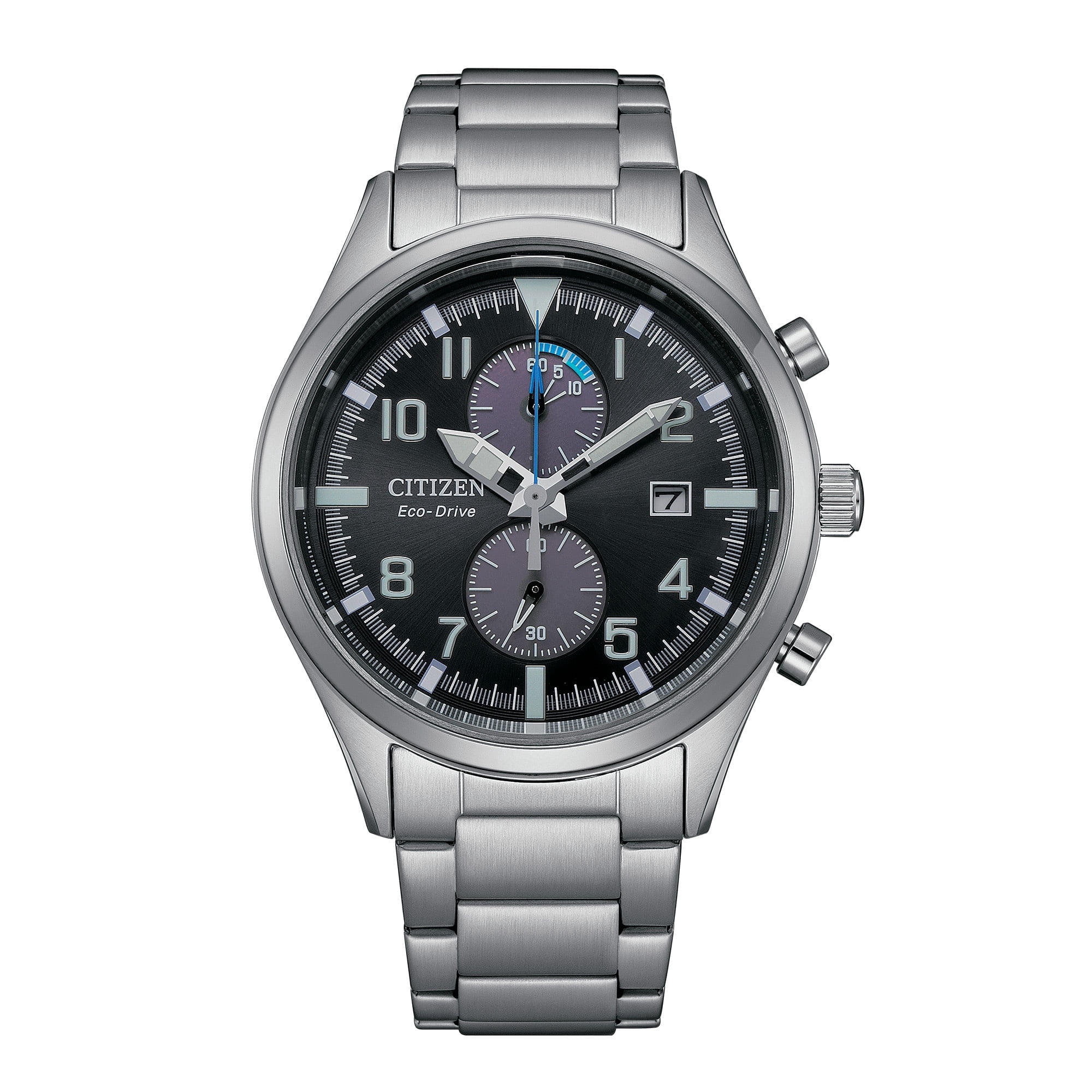 Citizen Men's Eco-Drive Stainless Steel Black Dial Chronograph Watch - CA7028-81E