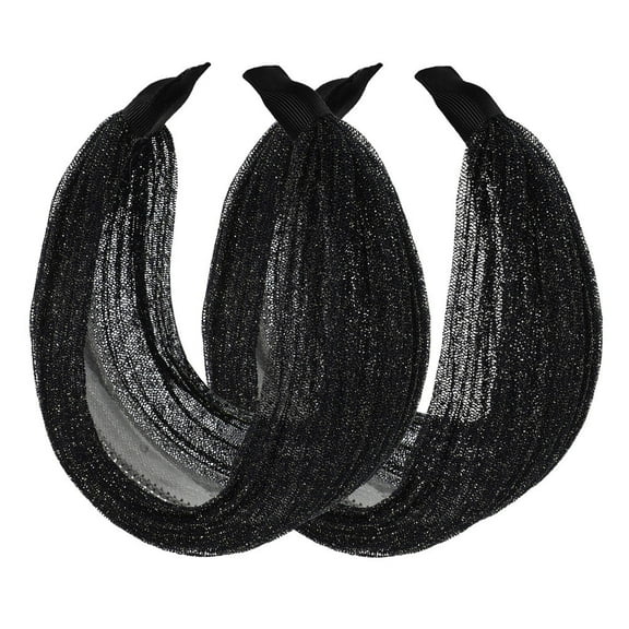 MLINS 2-Pack Non- Hair Hoops for Women and Girls, Elastic Comfortable Headbands for Workout, Daily Wear, Parties, and Weddings