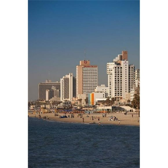 Danita Delimont PDDAS14WBI0509 Israel Tel Aviv Beachfront Hotels Late Afternoon Poster Print by Walter Bibikow, 19 x 28