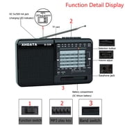 XHDATA D-328 Portable DSP Small Stereo Radio FM/AM/SW MP3 Player Support TF Card Rechargeable Battery Earphone Jack
