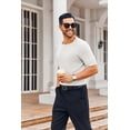 thumbnail image 4 of Sherrylily Men Casual T-Shirt Short Sleeve Knitted Slim Round Neck Basic Tops, 4 of 6