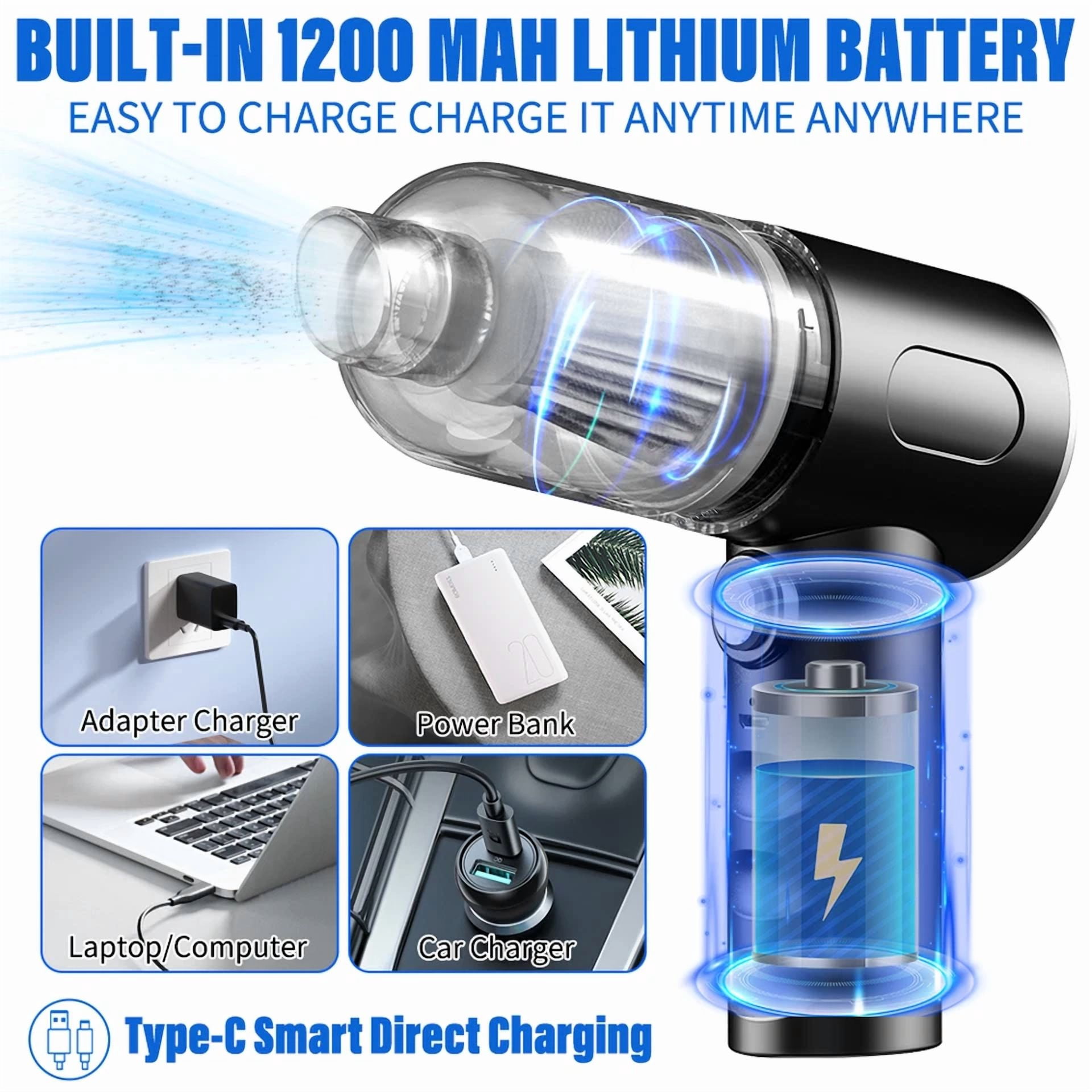 CRESTIN- 2-In-1 Compressed Air Vacuum Cleaner Duster-Vacuum Keyboard Cleaner-Air Blower