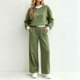 thumbnail image 2 of Qiggri Women's 2 Piece Set Color Block Crew Neck Sweatshirt Elastic Waist Wide Leg Pants Lightweight Co‑Ord Tracksuit with Side Pockets for Coffee Run Daily Errands S, 2 of 5