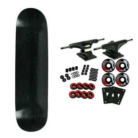 Moose Complete Skateboard Stain Black 8.0" With Black Trucks and Black Wheels