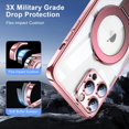 thumbnail image 5 of Magnetic for iPhone 14 Pro Max Case Magsafe Clear with Invisible Stand Kickstand Camera Protector Plating 10FT Shockproof Soft Rubber Protective Phone Case (Pink), 5 of 12